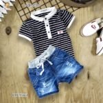 Quần jeans wash rách lưng thun dễ thương